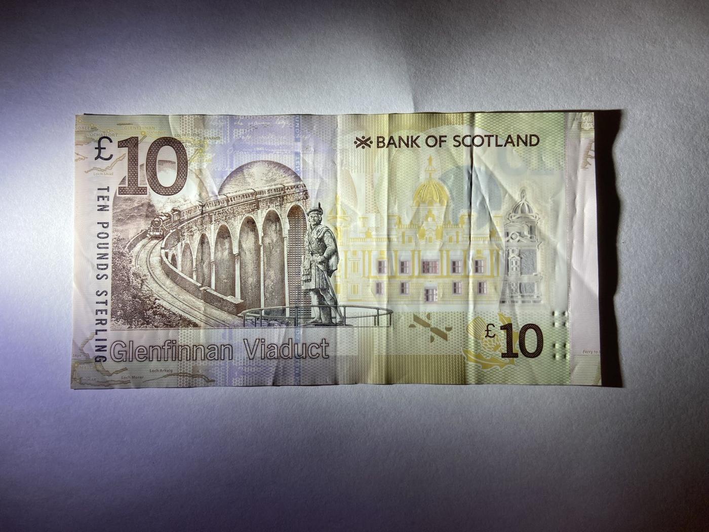 【炜奕收藏】裸钞专场第5期 【AT197132】苏格兰10磅，流通品相