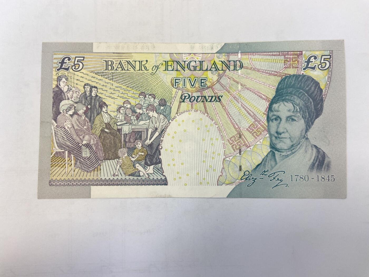 【炜奕收藏】裸钞专场第5期 【MB85914635】英国E序列再版5磅，AUC品相