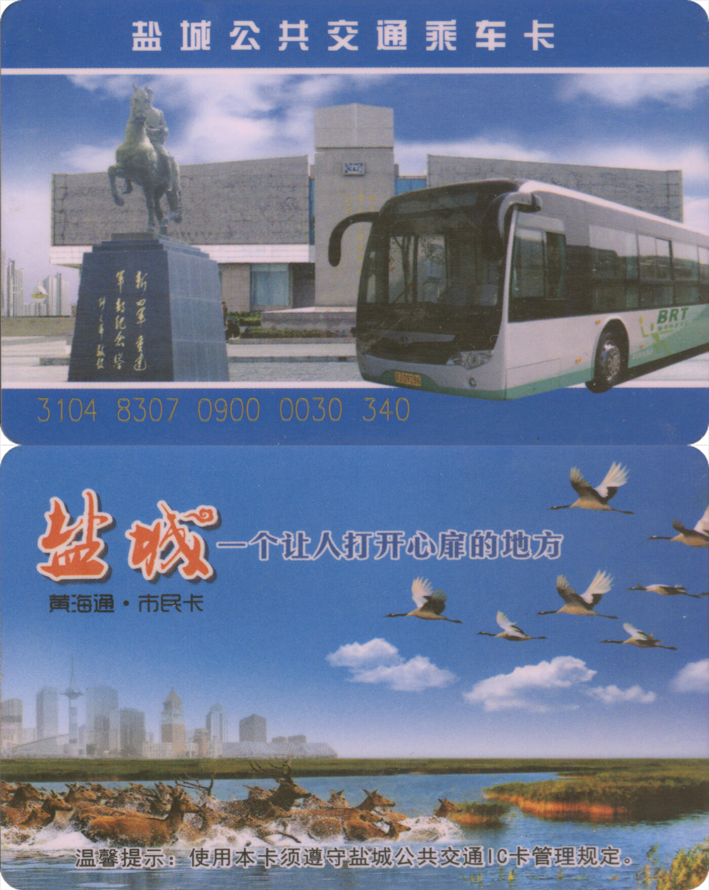 捡漏专场(第十二场)(青海&江苏&陕西) 盐城公共交通乘车卡 本地普通卡 无数据 全新