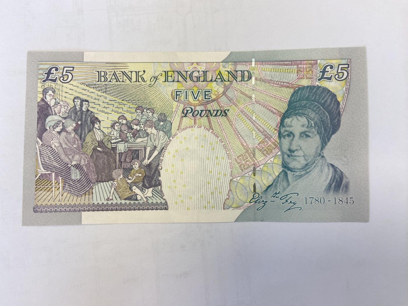 【炜奕收藏】裸钞专场第5期 【MD10675326】英国E序列再版5磅，AUC品相