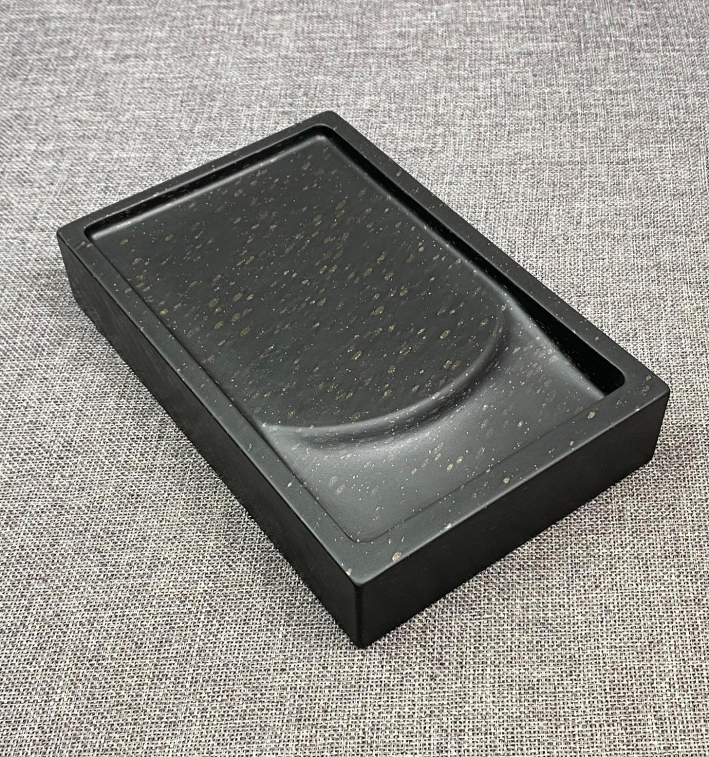 《灿若星辰》满天星暴雨金星石带盖门字砚石函砚素砚文人砚文房四宝砚台