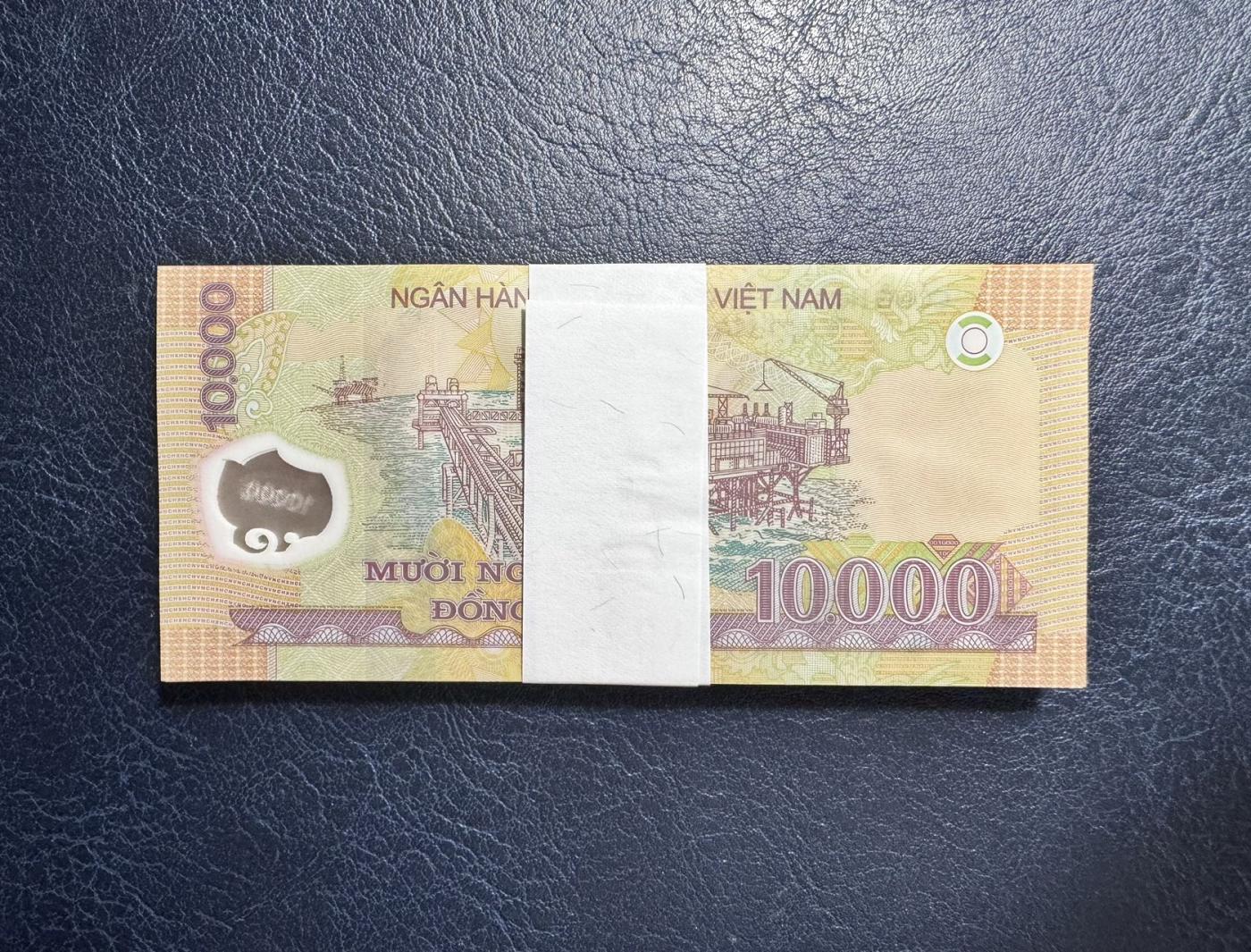 收藏联盟Quantum Auction 第350期拍卖  越南2019年10000盾百张连号一刀 品相全新UNC 狮子号