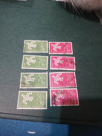265意大利1961年 雕刻版 欧罗巴 和平鸽 邮票2全 - 265意大利1961年 雕刻版 欧罗巴 和平鸽 邮票2全