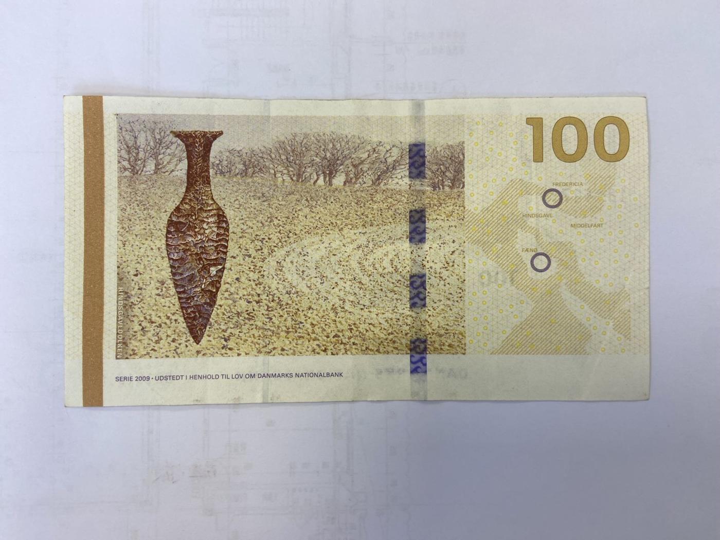 【炜奕收藏】裸钞专场第5期 【189427J】丹麦100克朗，流通品相