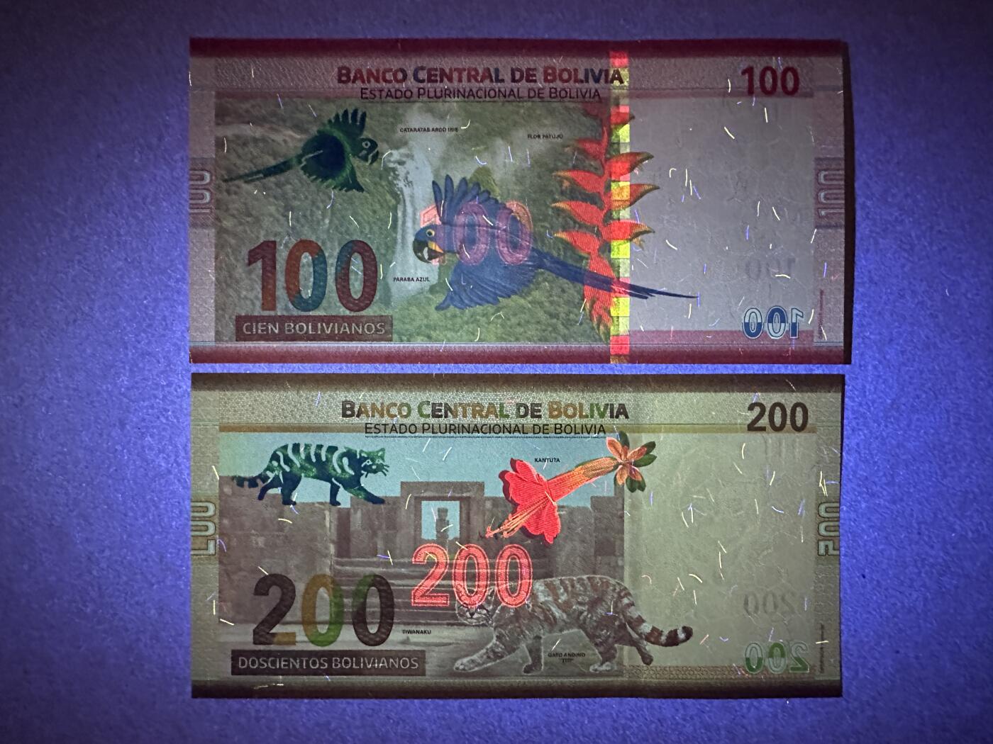 《张总收藏》152期-海外套币超精品场 玻利维亚100、200玻利维亚诺2张 UNC 2018年版 无4