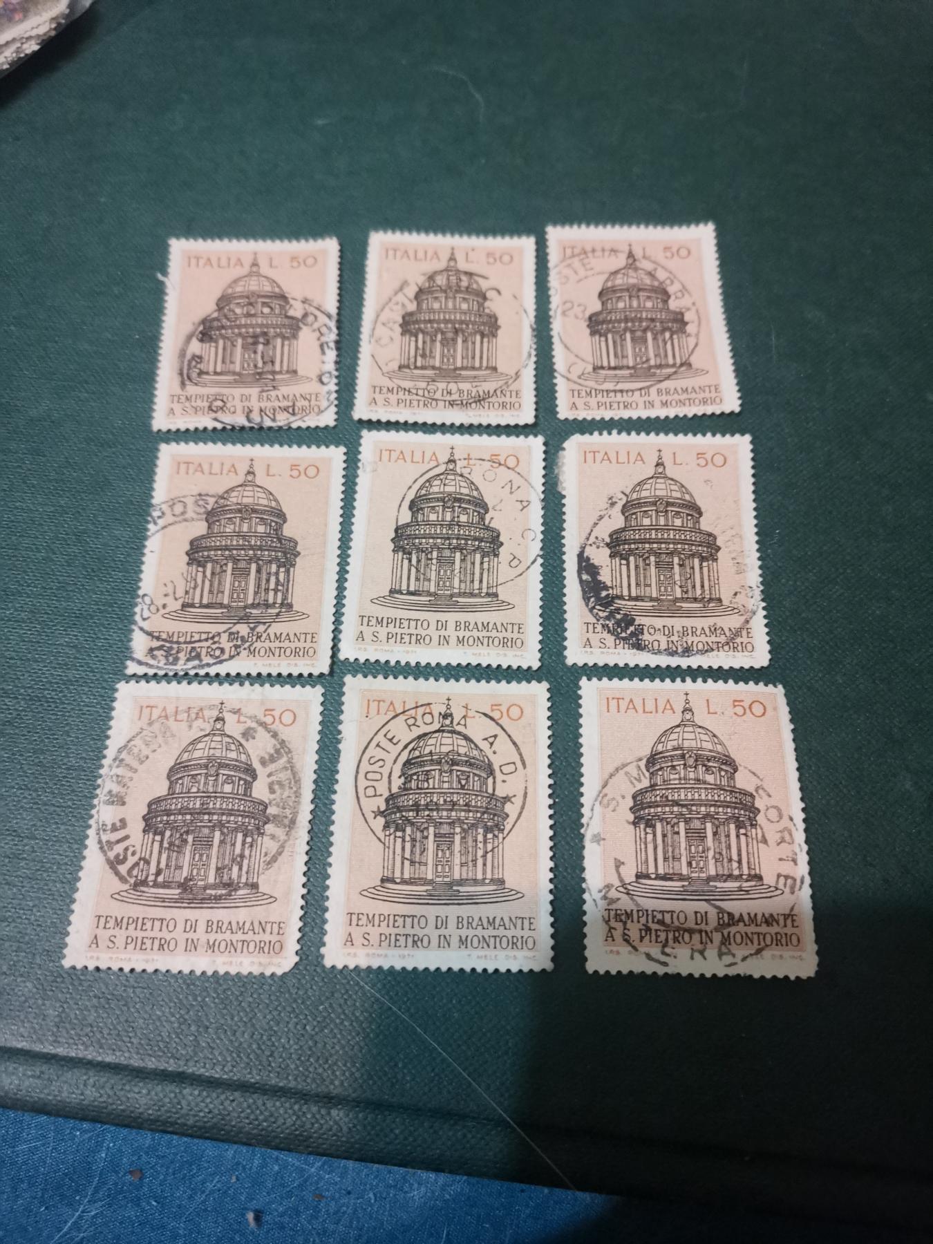 197意大利 1971 圣彼得的小布拉曼特圣殿建筑邮票 1全 