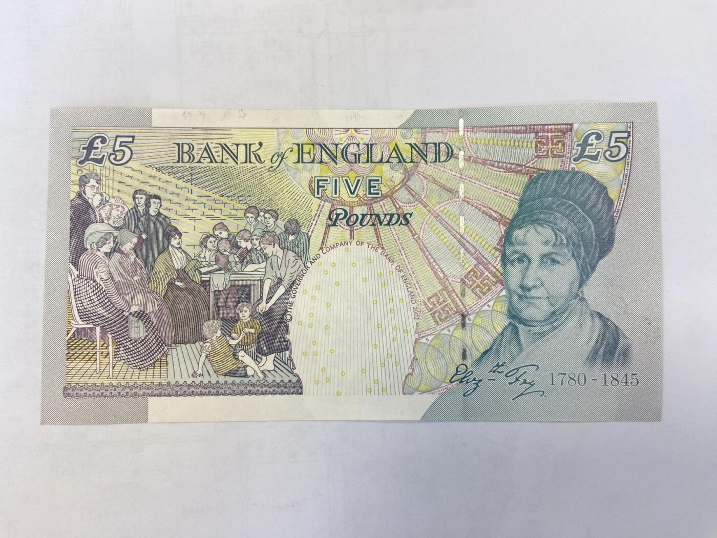 【炜奕收藏】裸钞专场第5期 【KB14719160】英国E序列再版5磅，AUC品相