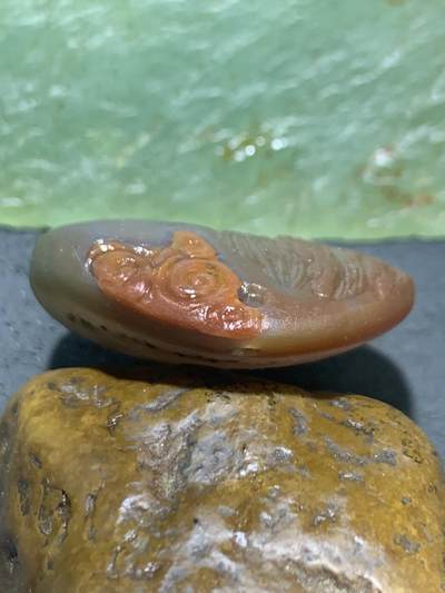 精美亚光冰飘冻料战国红玛瑙手工俏色巧雕龙戏珠吊坠（把件）一个！ 精美亚光冰飘冻料战国红玛瑙手工俏色巧雕龙戏珠吊坠（把件）一个！