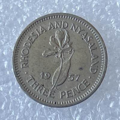 海外回流1元起拍小铺 各国钱币散币场 第12期 - 罗德西亚和尼亚萨兰1957年3便士