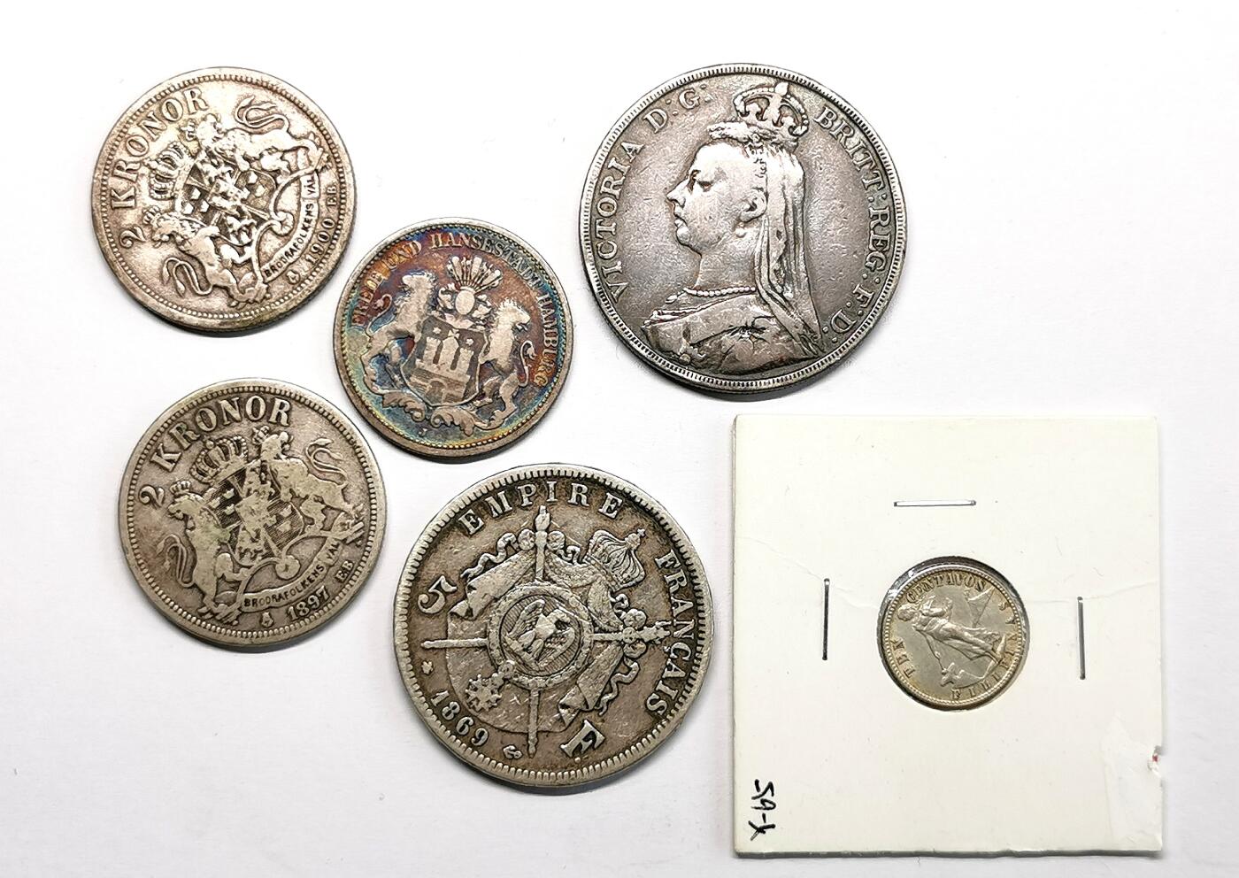 凡希社世界钱币微拍第二百七十一期 各国银币六枚