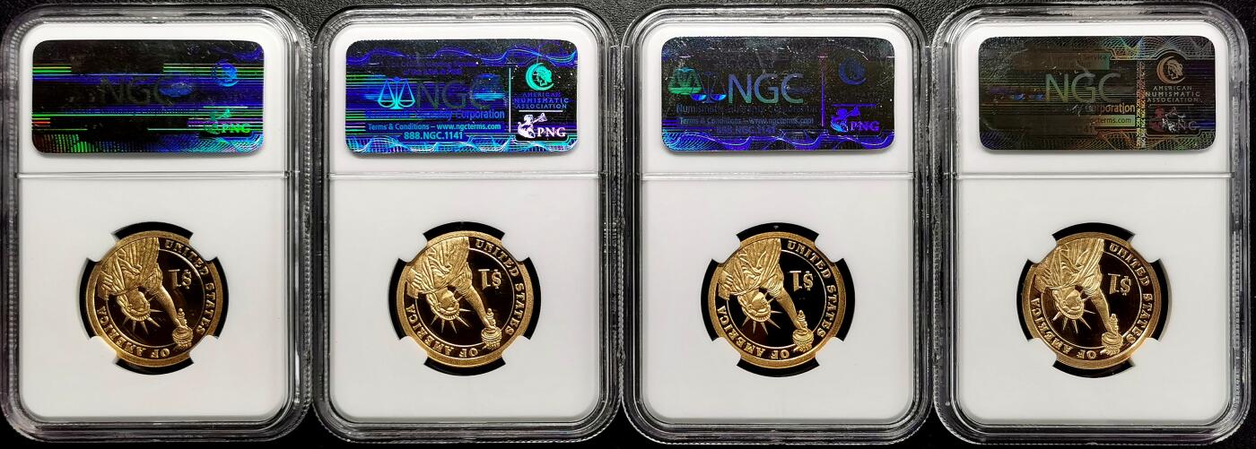 凡希社世界钱币微拍第二百七十一期 2011美国历届总统纪念DOLLAR四枚套NGC-PF69UC