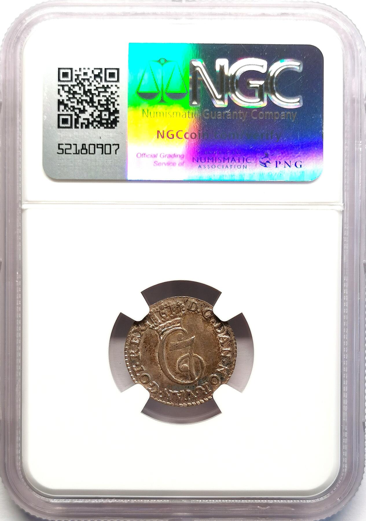 凡希社世界钱币微拍第二百七十一期 1783丹麦2S银辅币NGC-MS63