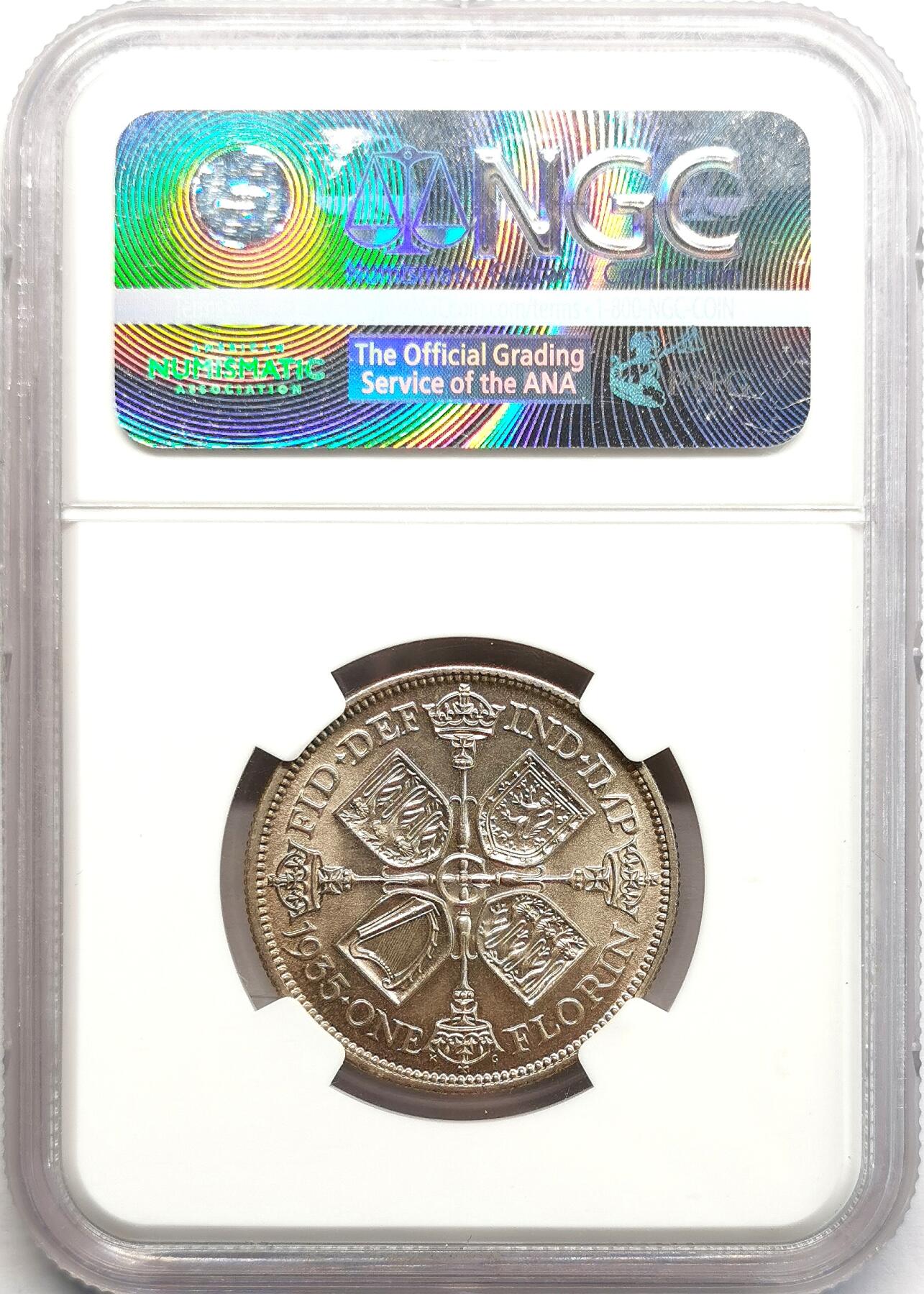 凡希社世界钱币微拍第二百七十一期 1935英国乔五佛罗林NGC-MS63