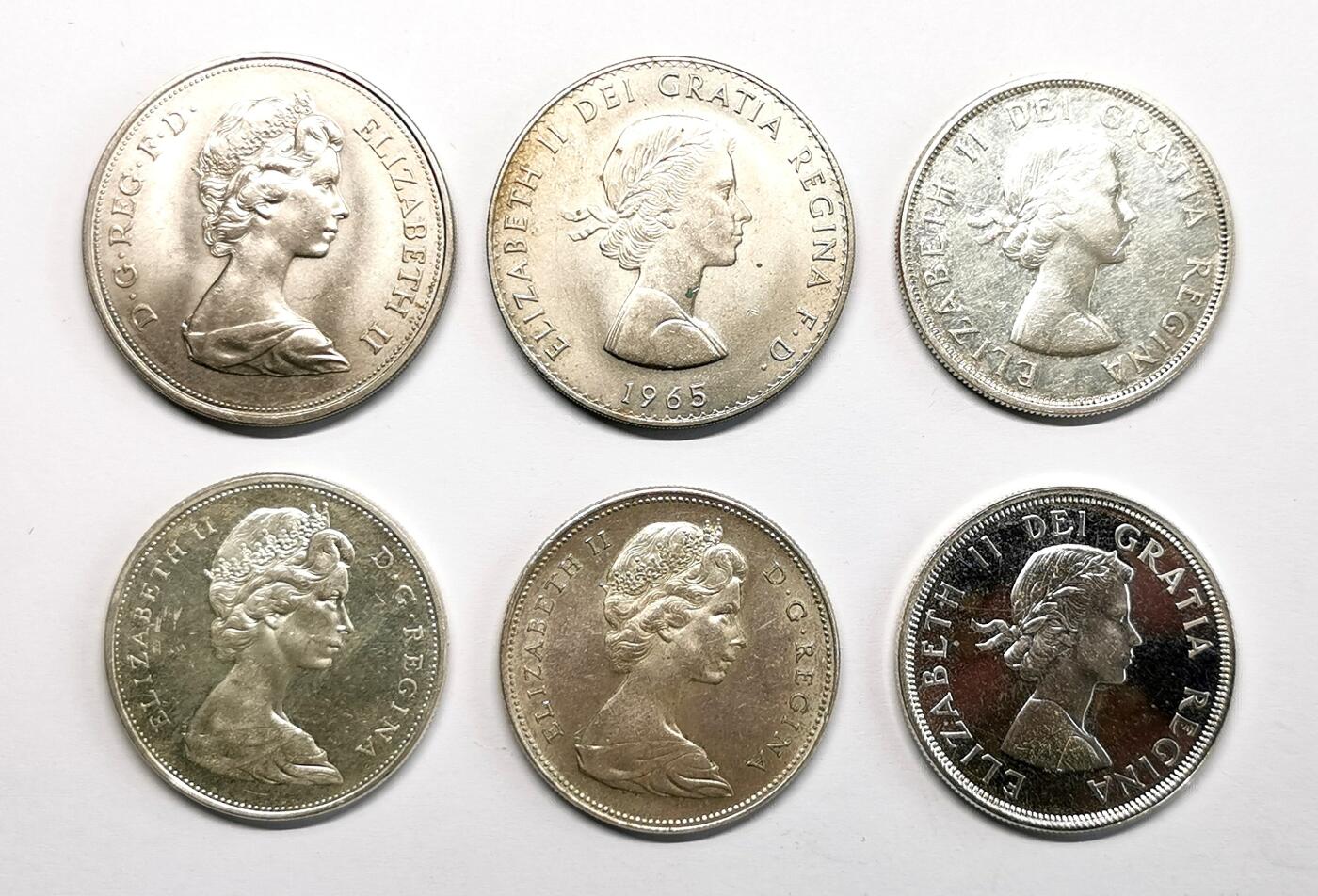 凡希社世界钱币微拍第二百七十一期 英国加拿大伊丽莎白克朗dollar六枚一组