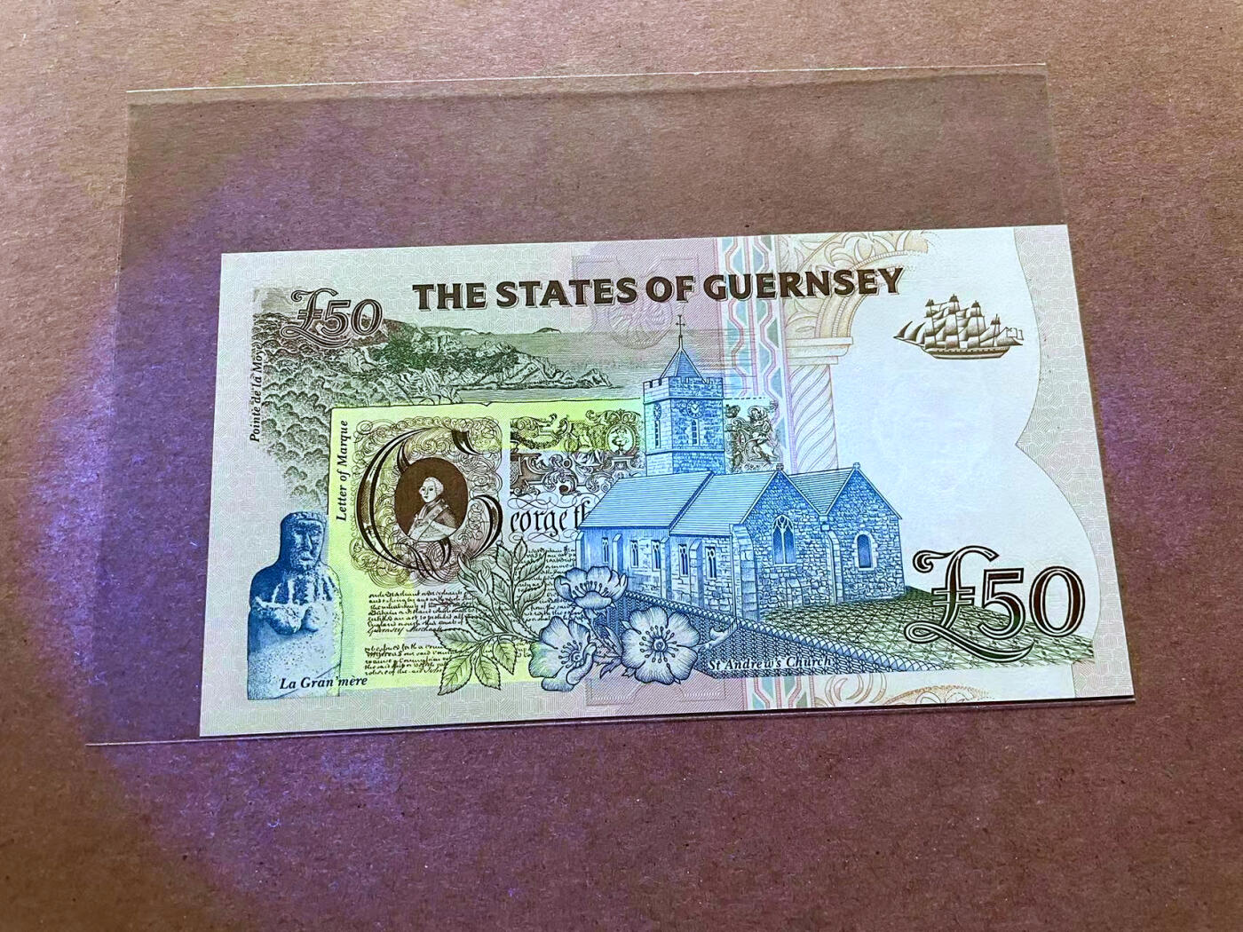 【Blue Auction】✨世界纸币精拍第485期【精】 根西 50镑 女王 A冠 全新UNC- 设计精美 