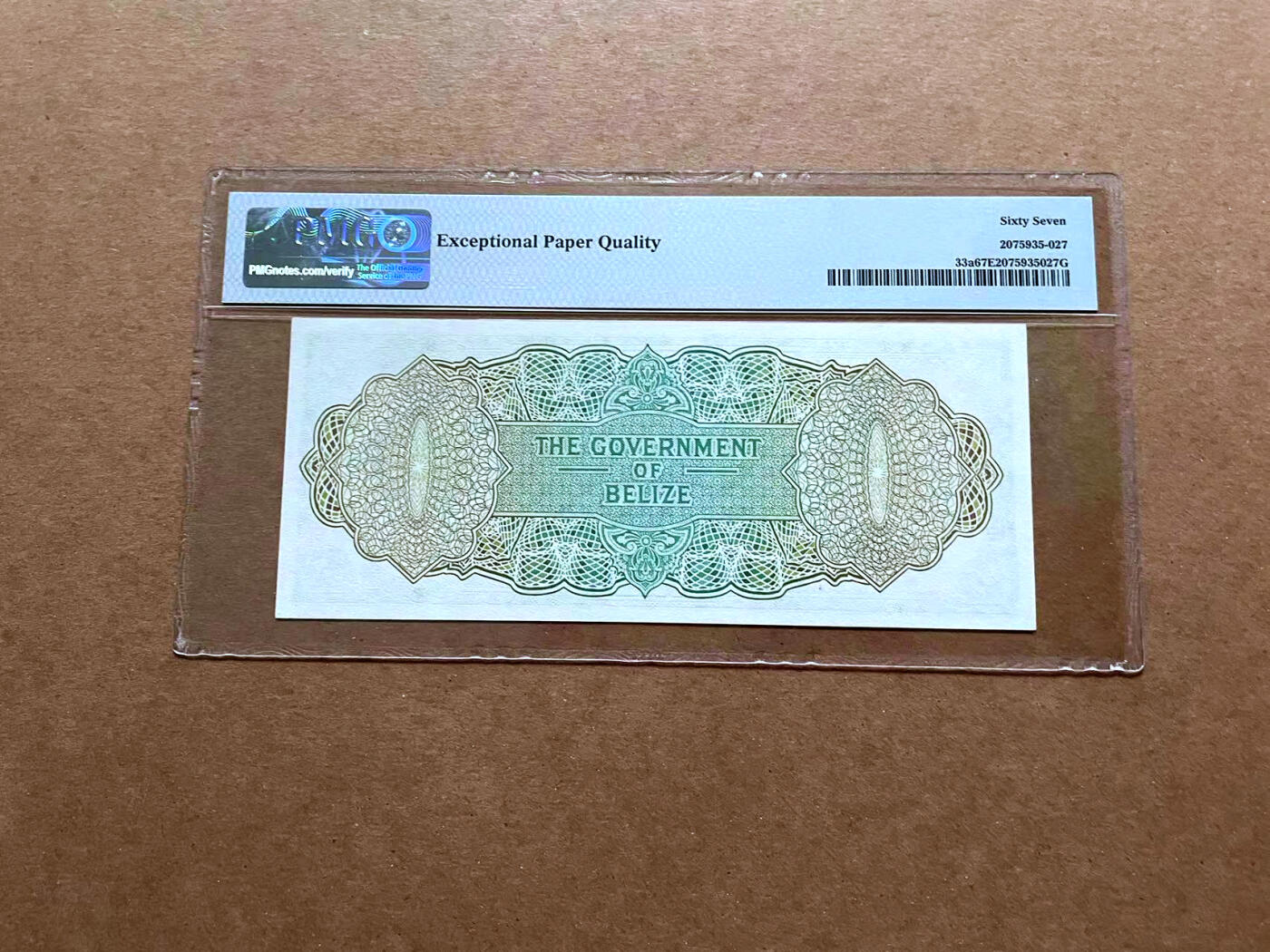 【Blue Auction】✨世界纸币精拍第485期【精】 【A/1首发冠千位小号无47 a版】伯利兹 1974年1元 大冠女王 BWC出品  PMG67EPQ 高分