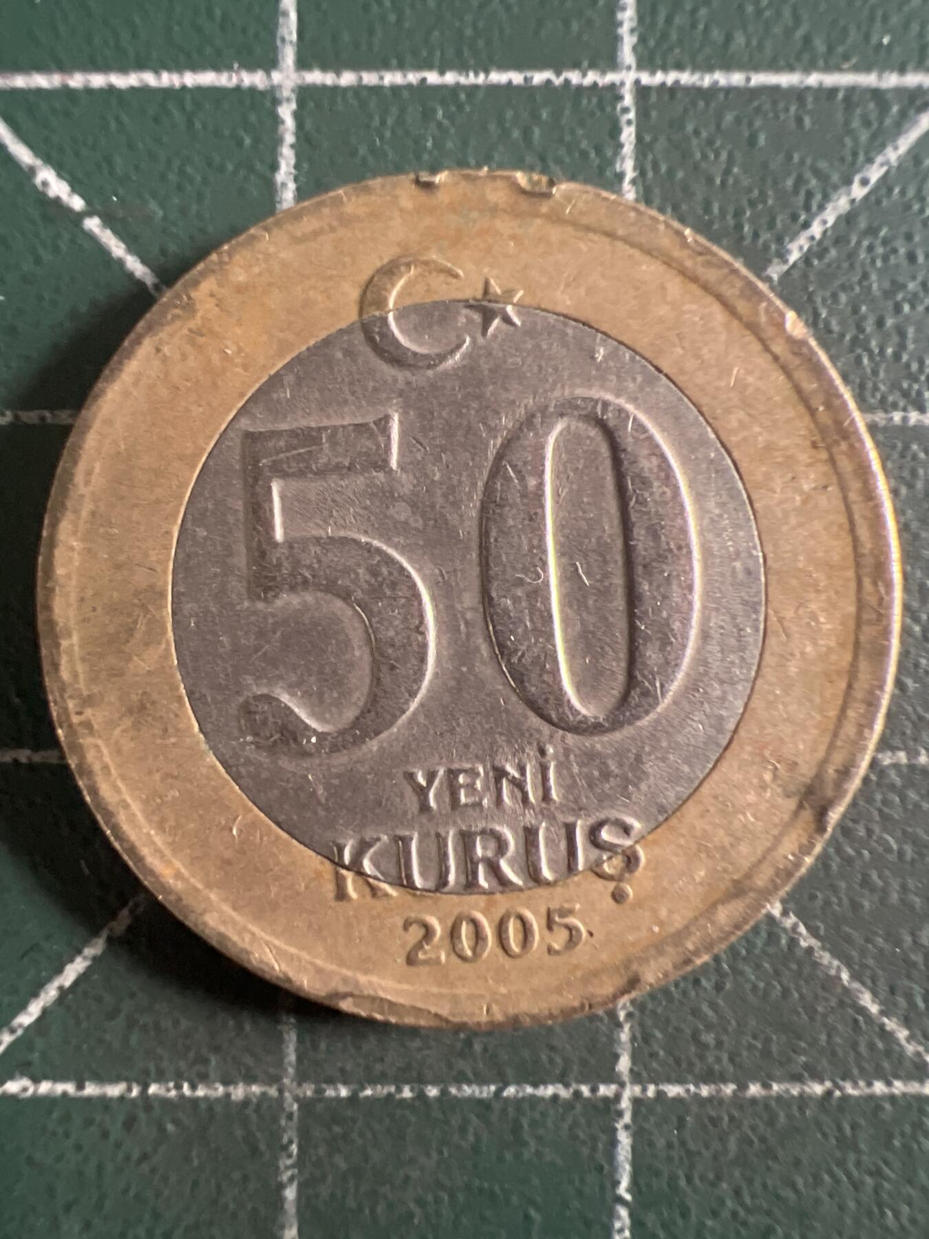 第615期 硬币专场 （无押金，捡漏，全场50包邮，偏远地区除外，接收代拍业务） 土耳其50库鲁 双色币