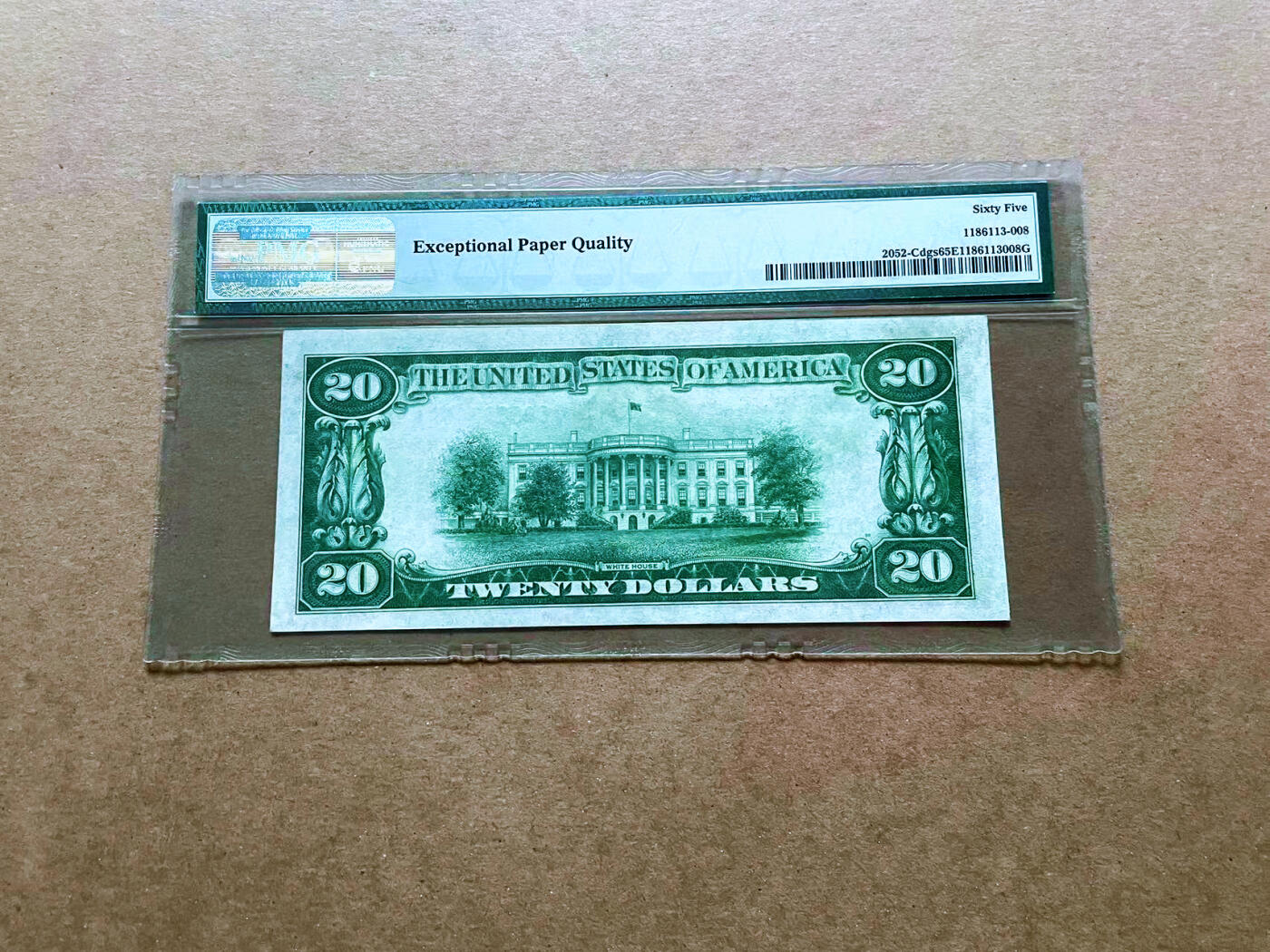 【Blue Auction】✨世界纸币精拍第485期【精】 【无47 亚军分 少见版本】美国 1928年  20美金 杰克逊 PMG65EPQ 绝品 老壳 