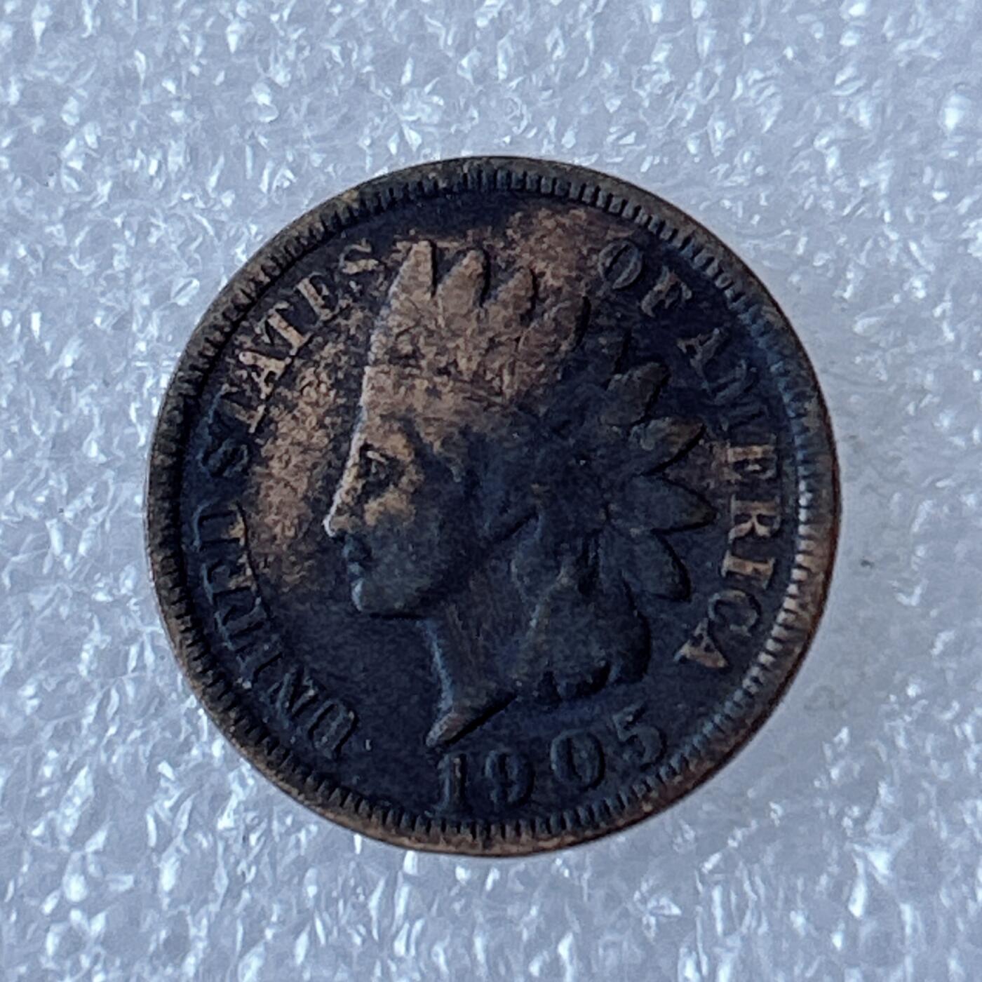 海外回流1元起拍小铺 各国钱币散币场 第12期 1905年美国印第安人酋长头像1分铜币