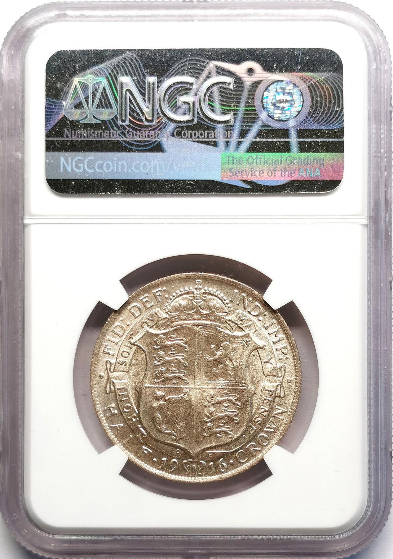 凡希社世界钱币微拍第二百七十一期 1916英国乔五1/2克朗银币NGC-MS64