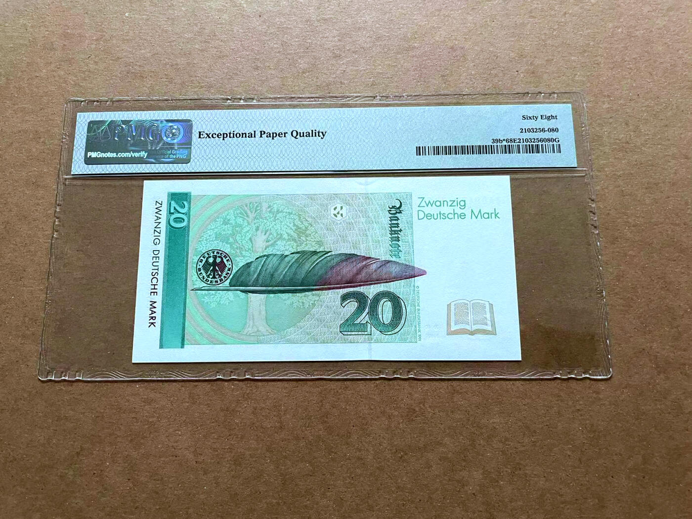 【Blue Auction】✨世界纸币精拍第485期【精】 【补号冠军分】德国 1993年20马克 PMG68EPQ 超高分 