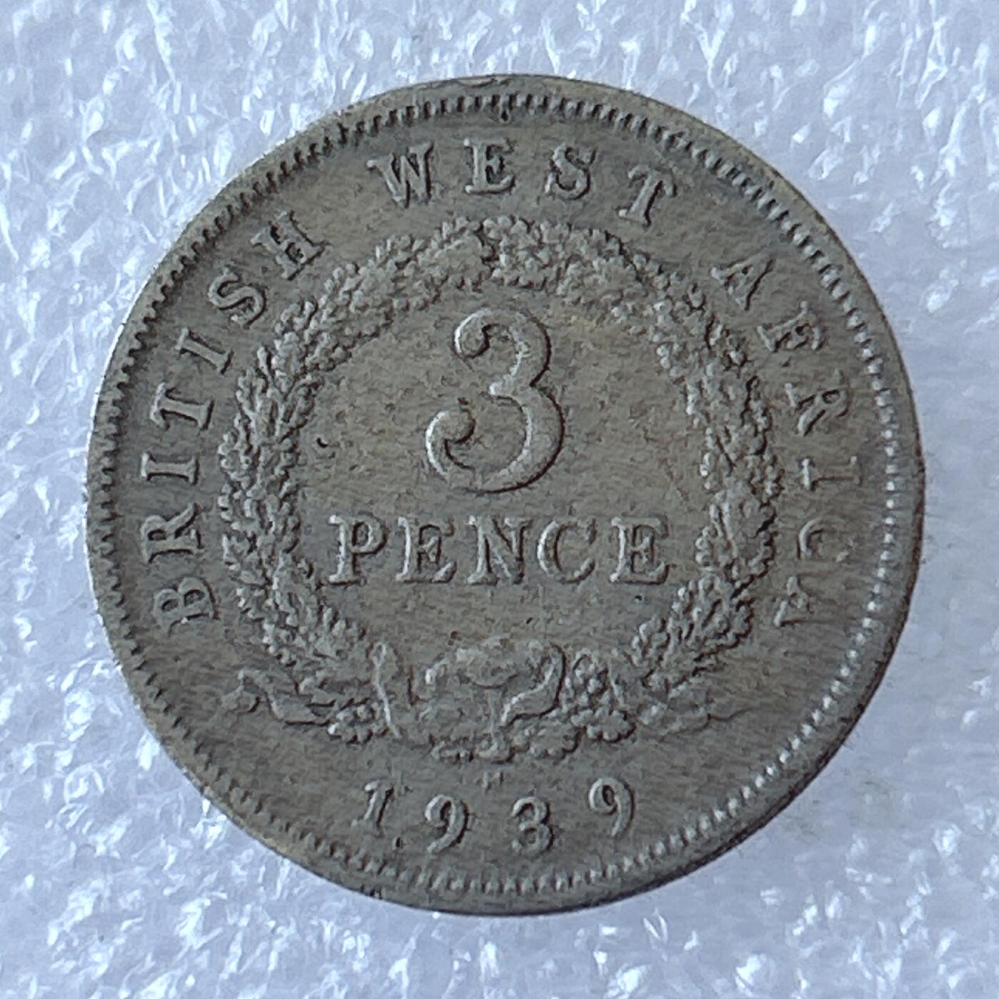 海外回流1元起拍小铺 各国钱币散币场 第12期 英属西非1939年3便士镍币