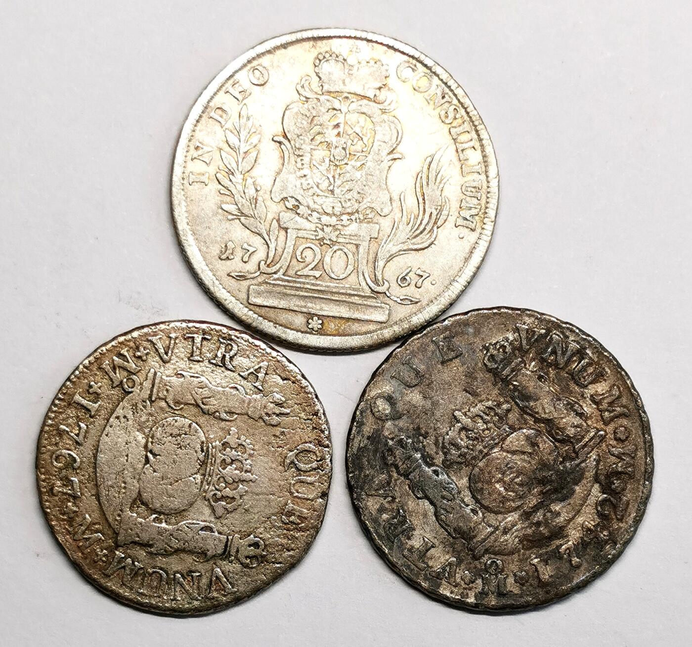 凡希社世界钱币微拍第二百七十一期 欧洲新大陆银辅币三枚一组