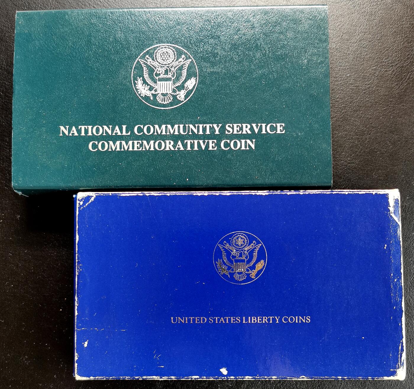 凡希社世界钱币微拍第二百七十一期 1986/1996美国纪念壹元精铸两枚原厂盒证！