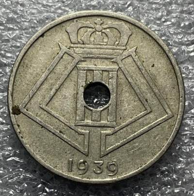 文馨钱币收藏131 场，中外古币，版本明细分好了 - 1939 年比利时 25 分大镍币