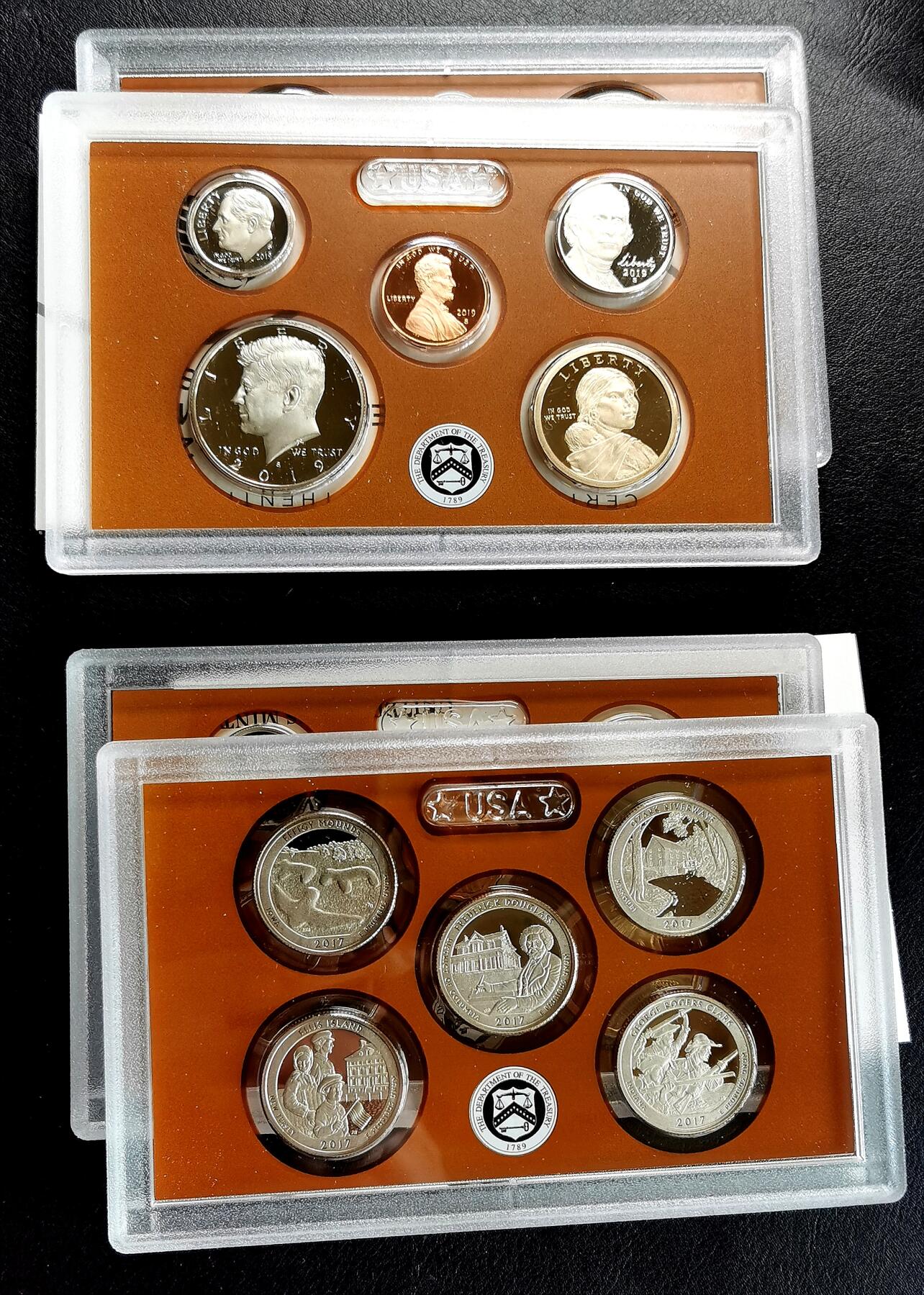 凡希社世界钱币微拍第二百七十一期 2017/19美国精铸PS十枚装两套原厂包装！