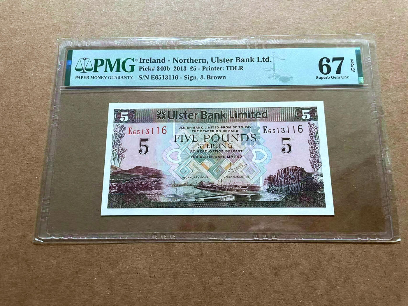 【Blue Auction】✨世界纸币精拍第485期【精】 【无47】北爱尔兰 2013年5镑 PMG67EPQ 高分