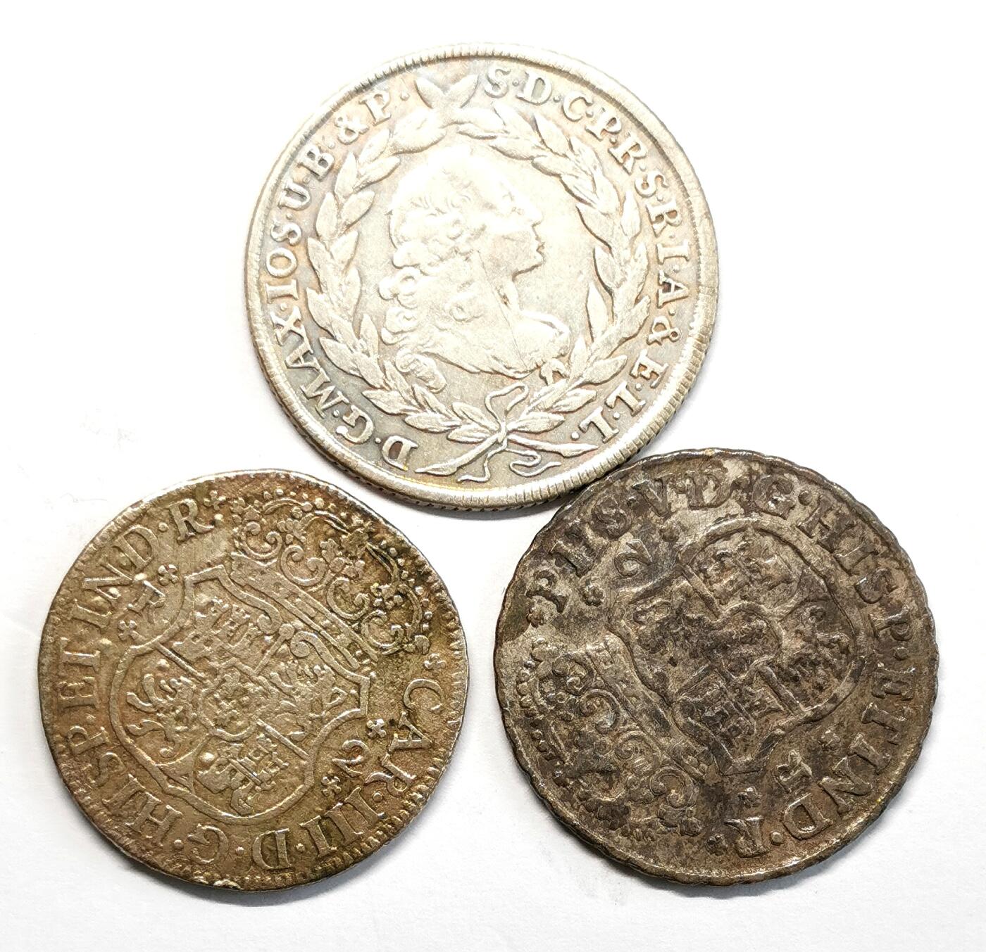 凡希社世界钱币微拍第二百七十一期 欧洲新大陆银辅币三枚一组