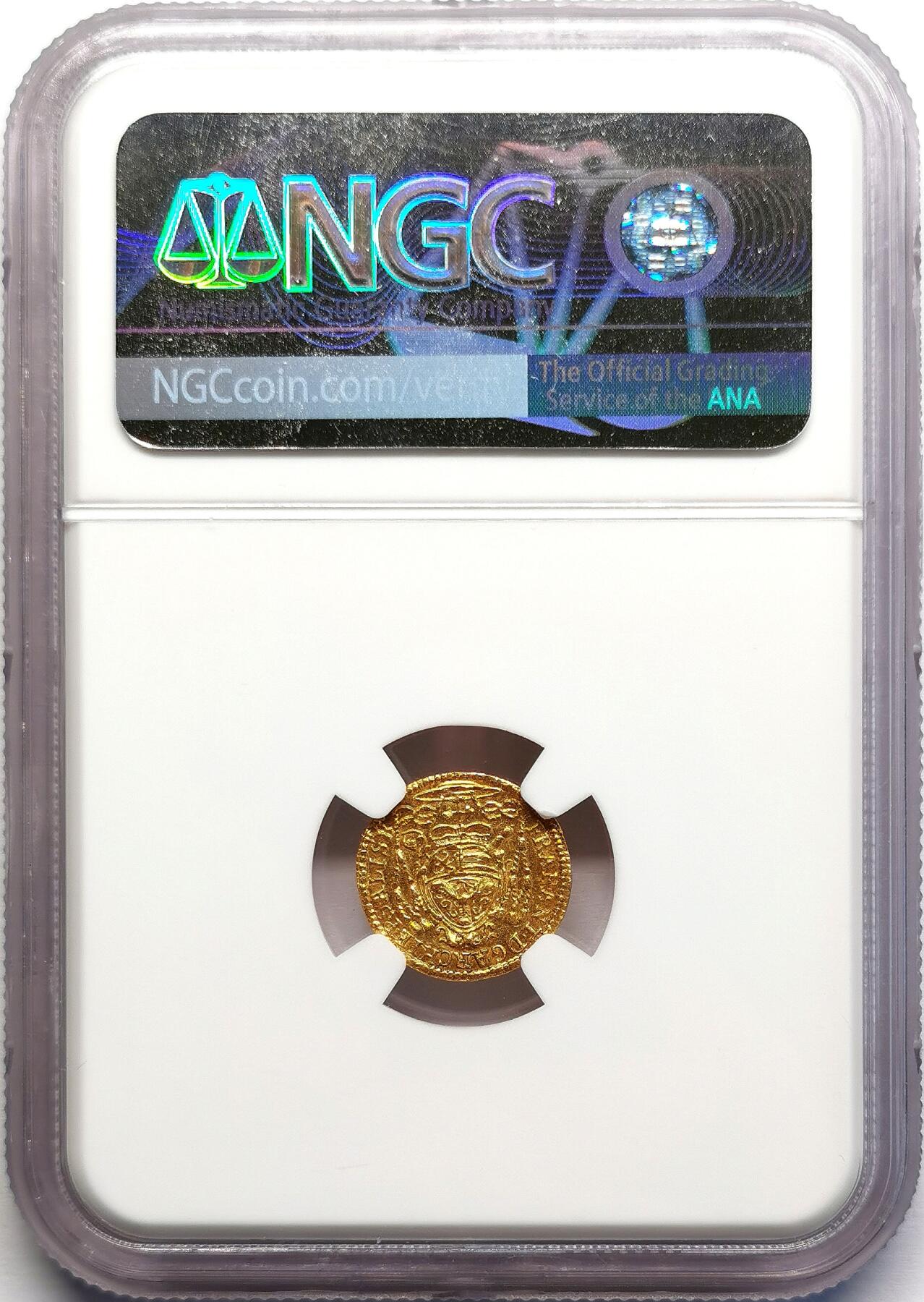 凡希社世界钱币微拍第二百七十一期 1714萨尔茨堡大主教弗朗茨·安东1/4杜卡特贸易金币NGC-MS62，0.875g， 987金，金色纯正！