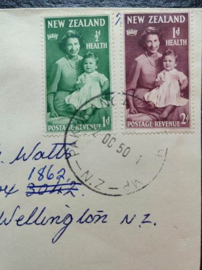 1950年-新西兰-伊丽莎白公主与查尔斯王子-实寄