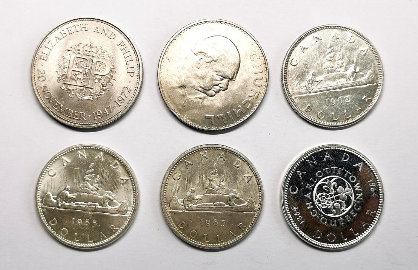 凡希社世界钱币微拍第二百七十一期 英国加拿大伊丽莎白克朗dollar六枚一组