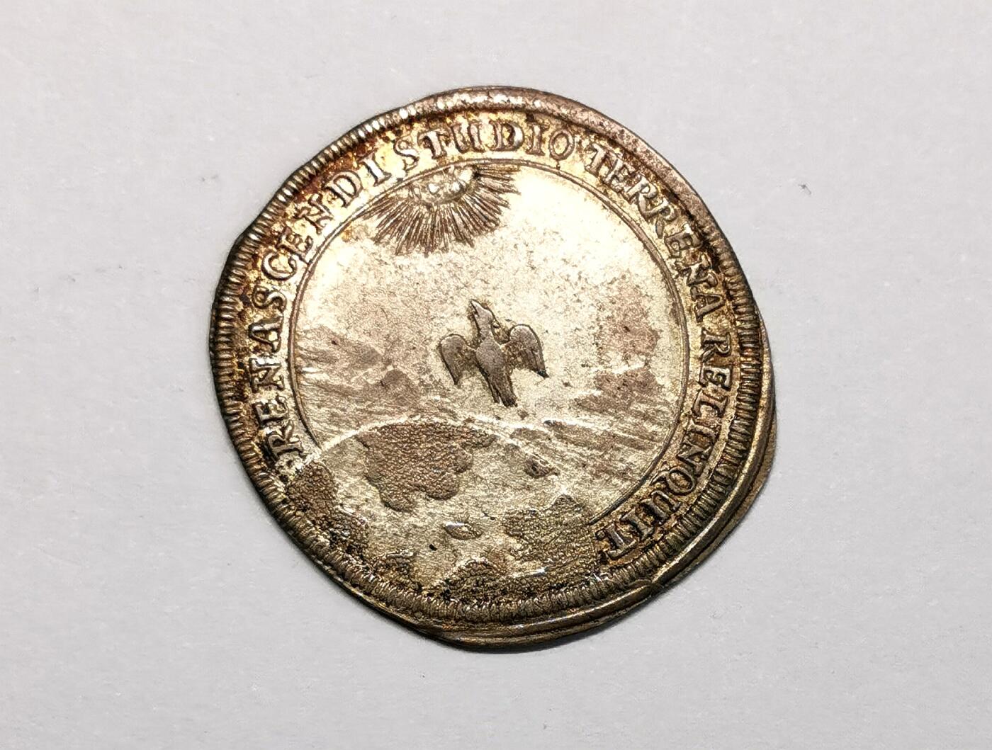 凡希社世界钱币微拍第二百七十一期 1755德国勃兰登堡-拜伊罗特1/12泰勒VF/XF，图案奇特！