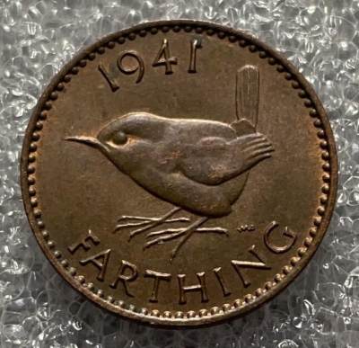 文馨钱币收藏131 场，中外古币，版本明细分好了 - 1941 年英国乔六版法新铜币