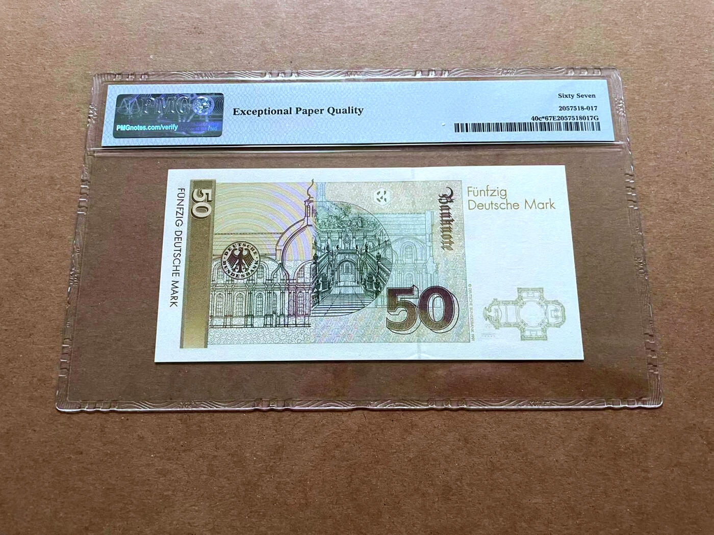 【Blue Auction】✨世界纸币精拍第485期【精】 【补号无47 p40c*】德国 1993年50马克  PMG67EPQ 高分