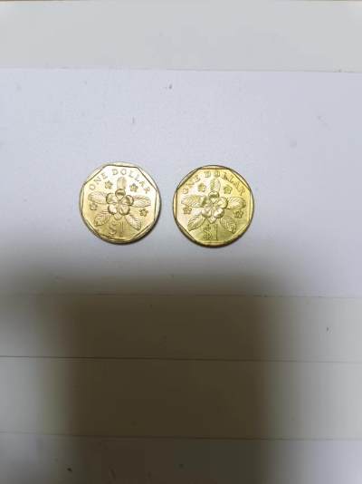 【20240604】非全新纸币第141场 - 新加坡1元2枚硬币