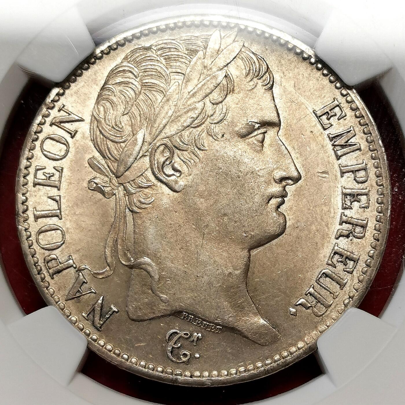 凡希社世界钱币微拍第二百七十一期 荐！1811A法兰西帝国拿破仑桂冠像5法郎大银NGC-MS62，粉光淡金彩，养眼美物！