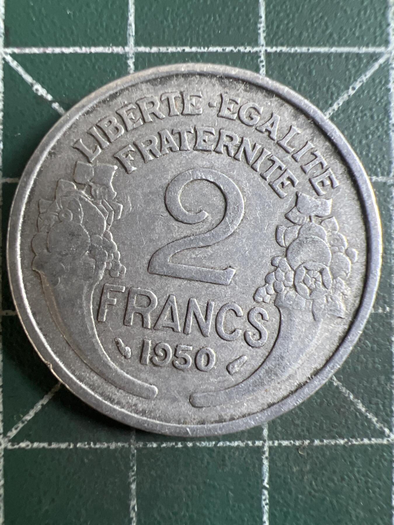 第616期 硬币专场 （无押金，捡漏，全场50包邮，偏远地区除外，接收代拍业务） 法国2法郎