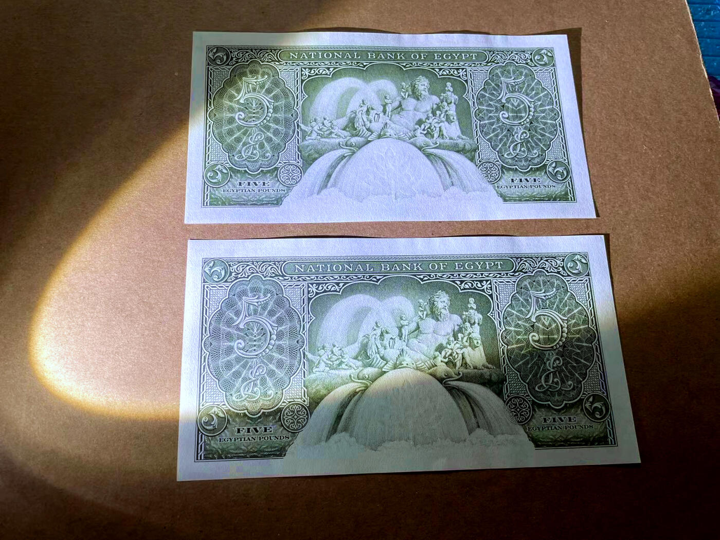 【Blue Auction】✨世界纸币精拍第485期【精】 【一组2张】埃及 1952-60年5镑 尼罗河神 大票幅 UNC/UNC-