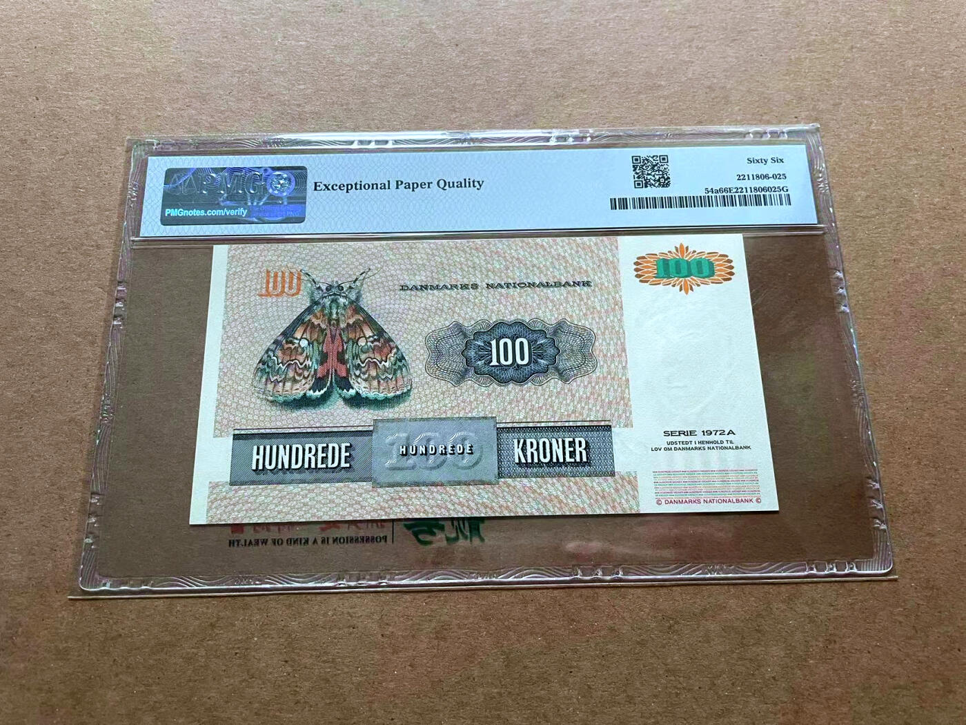 【Blue Auction】✨世界纸币精拍第485期【精】 丹麦 1994年100克朗 PMG66EPQ 大飞蛾