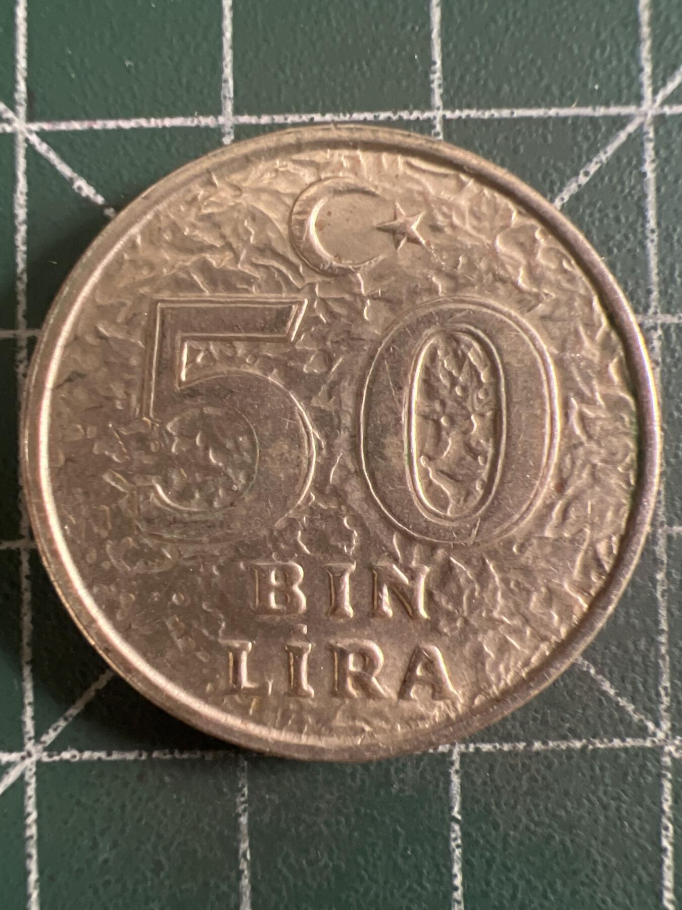 第615期 硬币专场 （无押金，捡漏，全场50包邮，偏远地区除外，接收代拍业务） 土耳其50Bin里拉