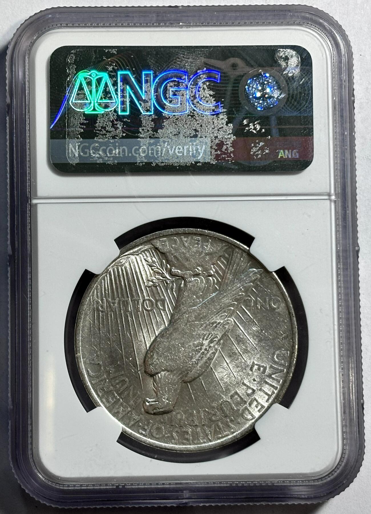 紫瑗钱币——第360期拍卖 美国 1923年 和平鸽 1美元 银币 NGC MS61