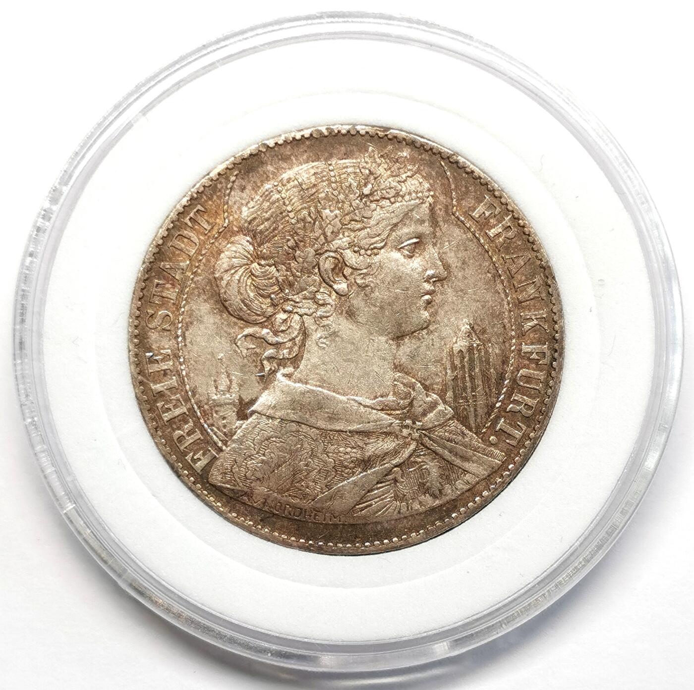 凡希社世界钱币微拍第二百七十一期 1858法兰克福少女泰勒极美品，少见版本！