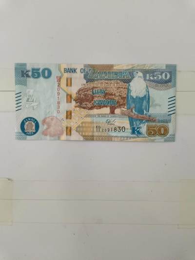 【20240604】非全新纸币第141场 - 赞比亚50瓦查，尾号830