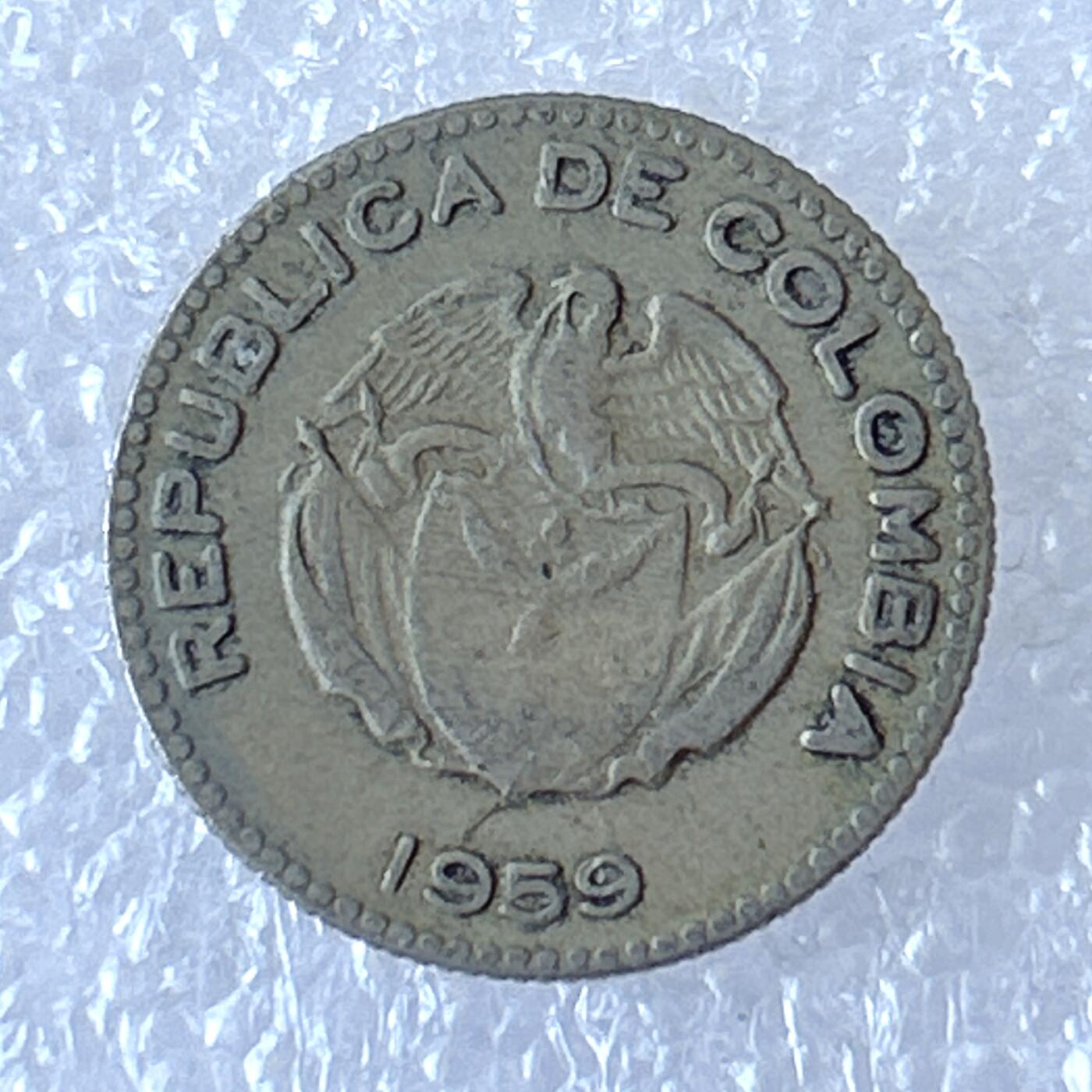 海外回流1元起拍小铺 各国钱币散币场 第12期 哥伦比亚1959年10分镍币