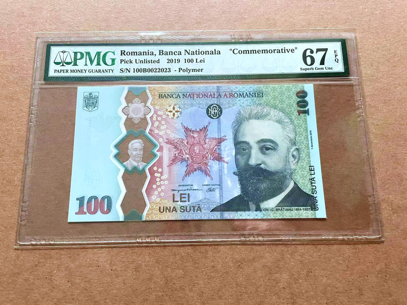 【Blue Auction】✨世界纸币精拍第485期【精】 【无47】罗马尼亚 2019年100雷 PMG67EPQ 高分