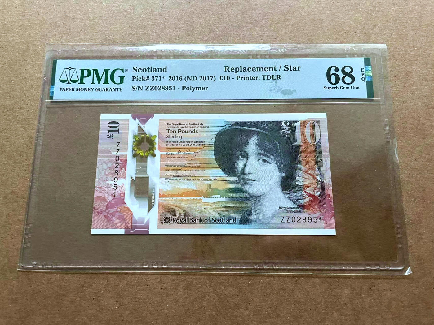 【Blue Auction】✨世界纸币精拍第485期【精】 【无47 补号】苏格兰 2016年10镑 PMG68EPQ 超高分 